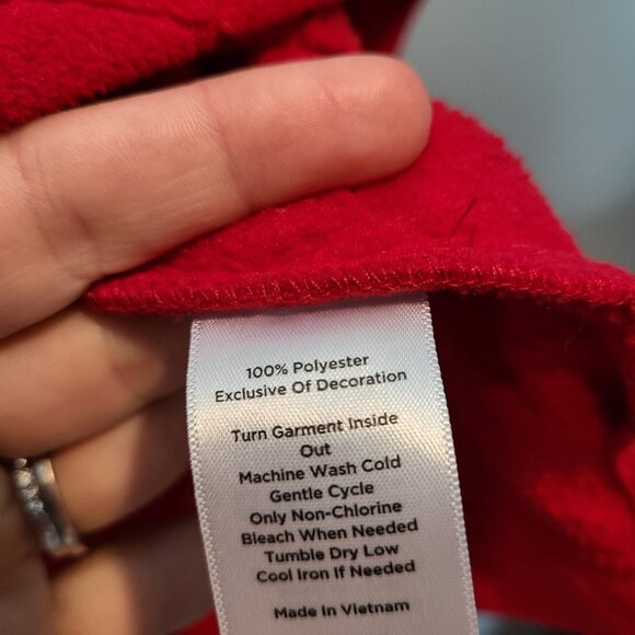 Talbots Jewel Red Quilted Jacket size Large winter holiday coat Christmas Fleece - Picture 5 of 6